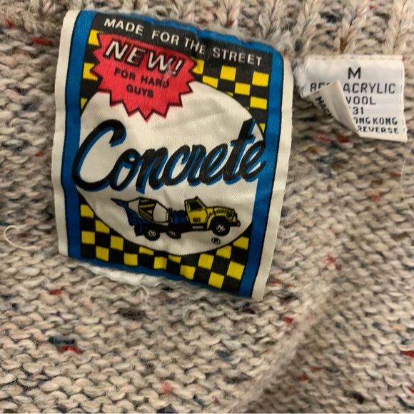 Vinatage 90s Concret Sweater Abstract Acrylic Wool - Picture 4 of 4